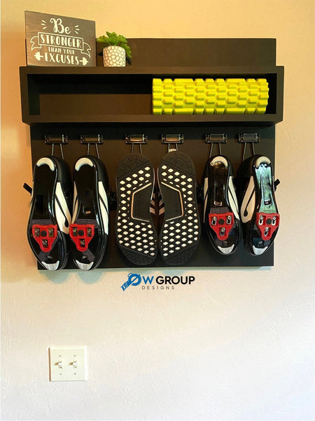 3 pair Exercise Bike Shoe Shelf - Organizer Fathers Day Gift - W Group Designs